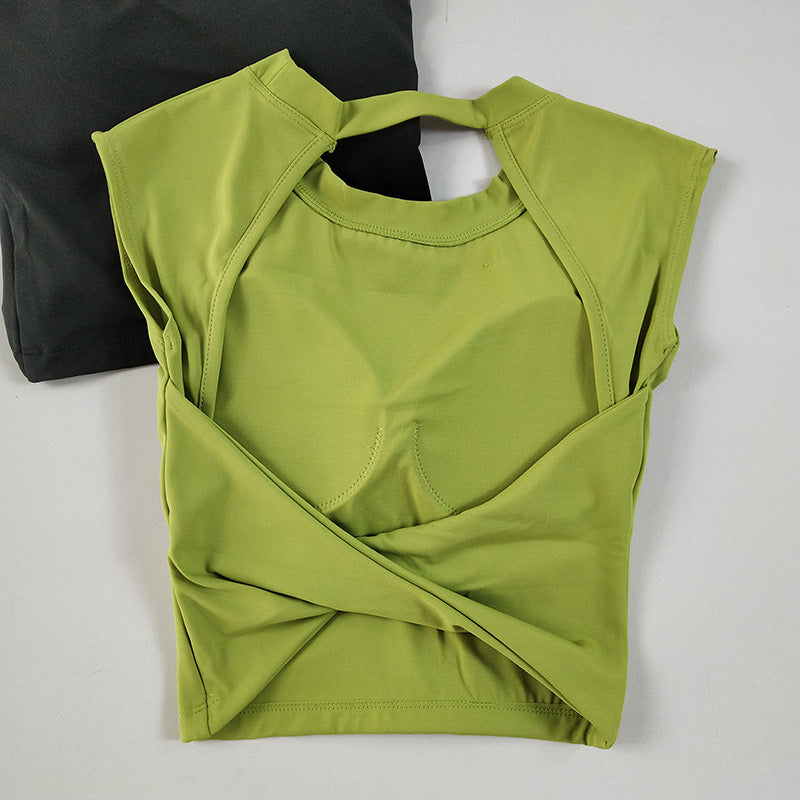 Zoe Back Twist Built-In Bra Top